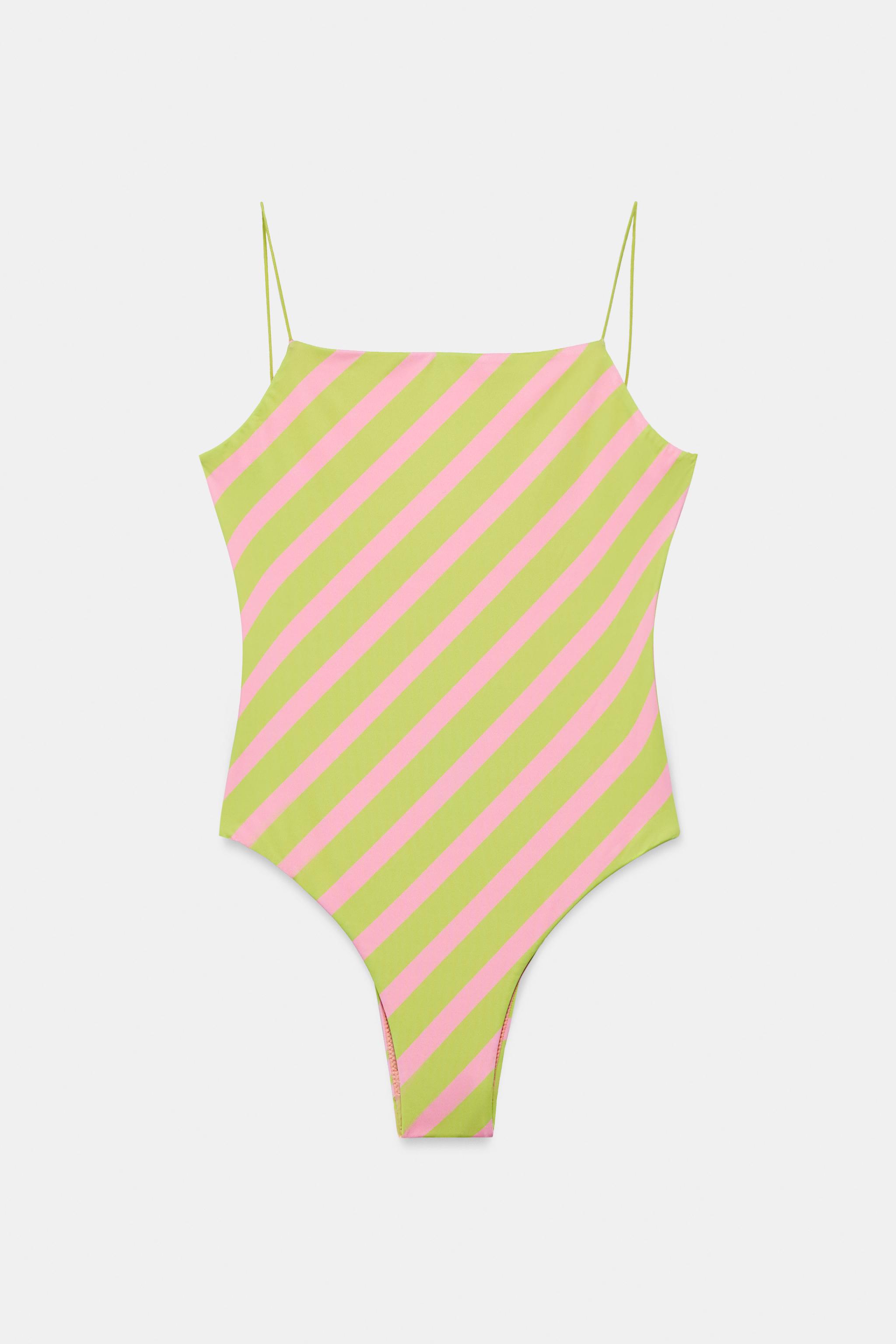 STRIPED PRINT SWIMSUIT